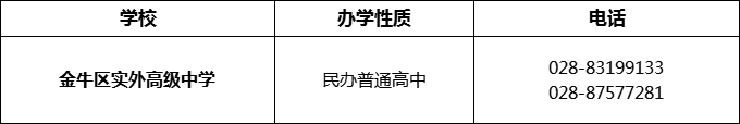 2024年成都市金牛區(qū)實(shí)外高級(jí)中學(xué)招辦電話是多少？