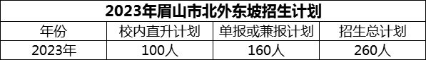2024年眉山市北外東坡招生計(jì)劃是多少？
