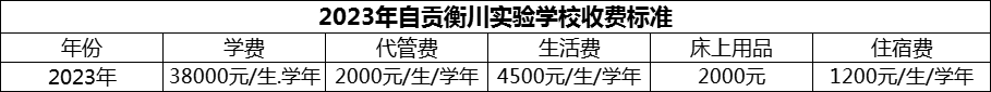 2024年自貢市自貢衡川實(shí)驗(yàn)學(xué)校學(xué)費(fèi)多少錢(qián)？