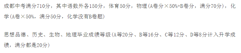 2020年成都中考總分多少？中考滿分是多少？