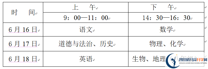 2022年廣安中考時間安排是怎么樣的？